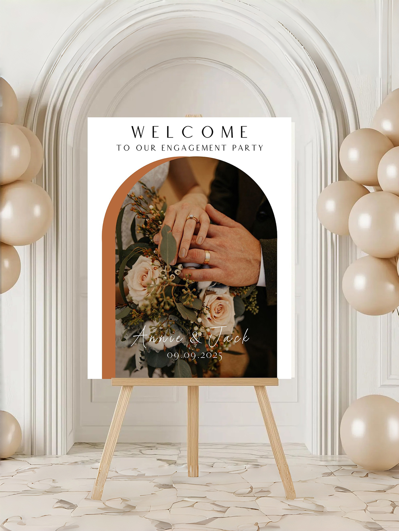 Custom Photo Birthday Welcome Sign - Personalized with Name and Date